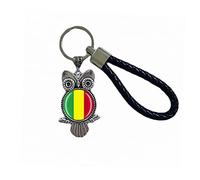 Porte-clés en forme de drapeau du Mali - Cadeau souvenir - Chouette - Pour homme et femme, Mali.
