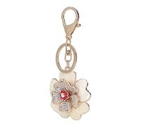 Porte-clés en forme de fleur de pivoine, porte-clés de voiture en métal, pendentif pour sac à main, décorations, cadeaux