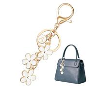Porte-clés En Forme De Fleur - Mini Métal Décoratif Mignon,Décorations pour Tote Bag Élégantes - pour Femmes, Filles, Portefeuilles, Sacs à Dos, Valises et Rétroviseurs de Voiture