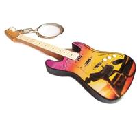 Porte-clés en forme de guitare bohemian rhapsody en bois peint de 10cm