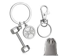 Porte-clés en forme de haltère - Porte-clés en forme de plaques de barbell 3D pour les culturistes, anneaux de clé pour l'entraînement de force, accessoires de fitness, porte-bagages de charme