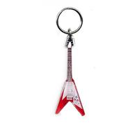 Porte-clés en forme de la guitare électrique Flying V rouge en miniature