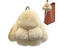 Porte-clés en forme de lapin - Accessoire de sac portable mignon pour sac à dos, Couleur thé au lait, Refer to description