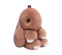 Porte-clés en Forme De Lapin Mignon Lapin Porte-Clés en Fourrure Moelleux Pompon Porte-Clés Pompon pour Voiture Porte-clés Charme Sac à Main Cadeaux pour La Saint Valentin (Kaki,15cm)