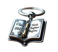 Porte-clés en forme de livre de remise des diplômes 2025 - Pendentif en forme de commémoration, porte-clés souvenir | Cadeau de diplôme universitaire universitaire pour étude universitaire