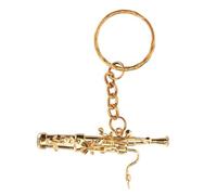Porte-clés en Forme de Mini Basson doré, Mini Instrument de Musique Réplique Miniature Modèle de Maison de Poupée, Porte-clés Pendentif Instrument de Musique Porte-clés