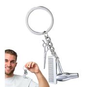 Porte-clés en forme de peigne à ciseaux - Accessoire de coiffure tendance - Accessoire de coiffure - Pour propriétaire de salon de coiffure, Argenté, Refer to