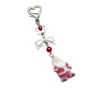 Porte-clés en forme de Père Noël floqué avec étoile papillon et nœud papillon Accessoire de mode pour un usage quotidien décontracté