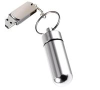 Porte-clés en forme de pilules colorées - Porte-clés robuste | Étui de transport | Petite boîte à pilules étanche | Conteneur de pilules | Porte-clés en métal pour une meilleure organisation