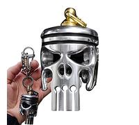 Porte-clés en forme de piston - Décoration pour homme et femme - En alliage - Avec lampe de poche et décapsuleur
