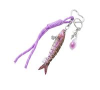 Porte-clés en forme de poisson oscillant dynamique Porte-clés à breloque de poisson dynamique Fait à la main Amateur de pêche Accessoire de unisexe Porte-clés articulé Porte-clés de pêche flexible