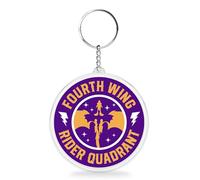 Porte-clés en forme de quadrant de quatrième aile - 5,1 cm - Dragon amusant - Pour clés, sacs à main, sacs à dos, valises, porte-clés en acrylique - Accessoires de bricolage - Cadeaux pour amis, maman