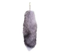 Porte-clés en forme de queue d'animal artificielle, pendentif en peluche, 40 cm de long, pour sac à main, sac à dos