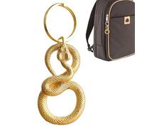 Porte-clés en forme de serpent - Breloque serpent en laiton pour hommes et femmes | Porte-clés pendentif serpentt du zodiaque chinois | Charm rétro en cuivre pour voiture ou sac, cadeau