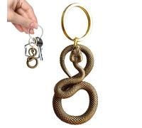 Porte-clés en forme de serpent - Breloque serpent en laiton pour hommes et femmes | Porte-clés pendentif serpentt du zodiaque chinois | Charm rétro en cuivre pour voiture ou sac, cadeau