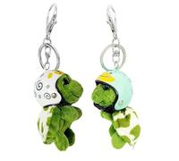 Porte-clés en Forme de Tortue de Moto, Lot de 2 Porte-Clés Tortue Porte-Clés Tortue Drôle Décoration De Tortue De Dessin Animé Vert Porte-clés Personnalisé en Forme de Tortue Avce Casque Amovible