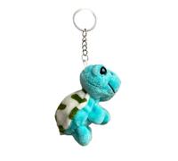 Porte-clés en forme de tortue en peluche de dessin animé à suspendre pour clés, sac à dos, sac à main, breloque pour filles et femmes, bleu, key ring