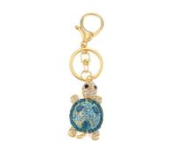 Porte-clés en forme de tortue en strass, mini pendentif tortue brillante en alliage coloré, pendentif tortue cloutée de diamant pour homme et femme (bleu)