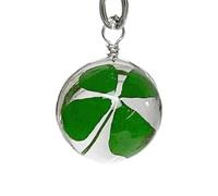 Porte-clés en forme de trèfle à quatre feuilles - Porte-clés en forme de trèfle à quatre feuilles en verre transparent | Superbe porte-clés avec , cadeau de bijoux