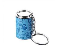 Porte-clés en forme de tube en métal, porte-clés portable tendance avec seau à pièces, rangement de pièces de monnaie fantaisie et mini tirelire pour un usage quotidien, A3, 1.0*1.0*1.0