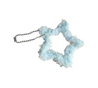 Porte-clés en forme d'étoile torsadée - Texture en peluche - Couleur rêveuse - Unisexe - Accessoire décoratif fonctionnel - En peluche douce