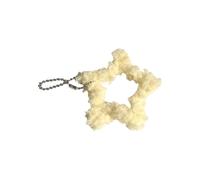 Porte-clés en forme d'étoile torsadée - Texture en peluche - Couleur rêveuse - Unisexe - Accessoire décoratif fonctionnel - En peluche douce