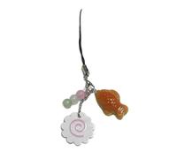 Porte-clés en forme d'os de poisson multicolore Pendentif créatif Appareil photo Perles Accessoire Résine Texture Parfait pour sac à dos ou cadeau Anime Sac à dos Charme