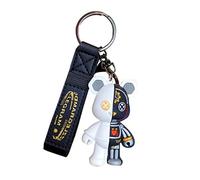 Porte-clés en forme d'ours avec motif d'ours - Tendance - Punk - Porte-clés mécanique - Pour sac de voiture - Cadeau de couple, multicolore