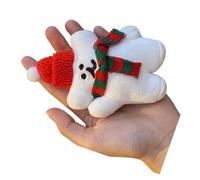 Porte-clés en forme d'ours koala avec écharpe douce et chapeau Décoration de Noël Porte-clés en peluche pour sacs à dos et téléphones, Vert, taille unique