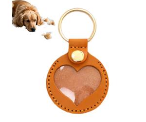 Porte-clés en fourrure pour ranger les poils de chat pour chiens et chats, pendentif en cuir synthétique avec compartiment à cheveux, pendentif en forme de cœur, pour homme et femme
