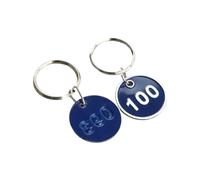 Porte-clés en métal, 100 pièces, signalisation avec anneau, étiquette numérique, plaque de carte numéro 1-200 pour Hôtel Dressing, Chiffres(Blue,100-200)
