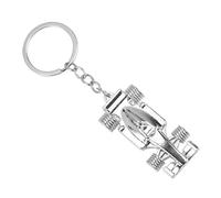 Porte-clés en Métal Argenté de Course,Créatif Modèle de Course Miniature 3D Porte-Clés de Voiture Solide porte-clés Sport Cadeau pour Garçon, Homme, Femme, Fans de Course
