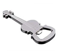 Porte-clés en métal avec décapsuleur en forme de guitare - Argenté - Fabrication créative et exquise - M - Autres pierres précieuses