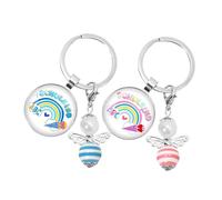 Porte-clés en métal avec motif abeilles et anges - Design portable - Bijoux robustes pour tous les jours, フリーサイズ