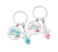 Porte-clés en métal avec motif abeilles et anges - Design portable - Bijoux robustes pour tous les jours, フリーサイズ