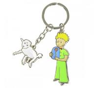 Porte-clés en métal avec pendentif en forme de mouton du petit prince avec sa rose