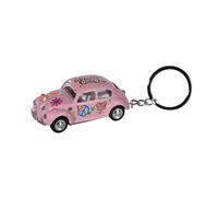 Porte-clés en Métal Cox 1967 Flower Power / Voiture à Friction (Modèle: PTCOC_ROSE)