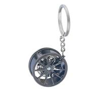 Porte-clés En Métal De Moyeu De Roue - Porte-clés De Voiture De Pièce Automobile, Accessoire D'anneau De Jante Pour Hommes, Pendentif De Jouet De Modèle Miniature D'enjoliveur De Réglage JDM En Alliag