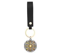 Porte-clés en métal, pendentif boussole, porte-clés en corde de cuir, breloque inspirée du totem, pour portefeuille, sac à main, sac à dos, accessoire de bijoux, cadeau de voyage, décoration de sac