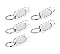 Porte-clés en métal plaqué nickel robuste de qualité avec insert vierge pour écrire votre propre texte (5)