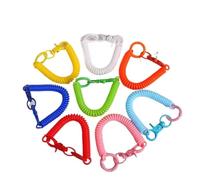 Porte-clés en métal, Porte-clés extensible, 20 pièces, crochet métallique, corde à ressort élastique en spirale for sac, perte de téléphone plein air(Yellow)