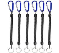 Porte-clés en métal, Porte-clés extensible, 30 pièces, longes avec mousqueton, cordes de navigation, support rétention, pince à lèvres(Blue)