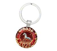 Porte-clés en métal robuste avec cheval du zodiaque chinois, accessoire idéal pour un usage individuel ou comme