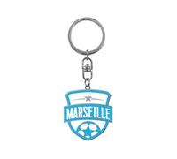 Porte-clés en métal spécial Foot, 10 cm, bleu clair et blanc, Marseille