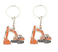 Porte-Clés En Métalpack De 2 Porte-Clés Excavatrice Orange Porte-Clés Excavatrice En Alliage De Zinc