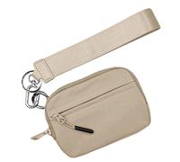 Porte-clés en nylon compact avec dragonne pour femme, Kaki, 15 x 9 x 2 cm, Voir description