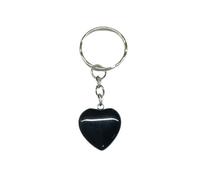 Porte-Clés En Obsidienne De Cristal Naturel, En Forme De Cœur Comme Porte-Clés En Pierre Précieuse De Cristal, Anneaux De Porte-Clés En Pierre Naturelle Reiki, Sac Pour Femme, Chaîne De Voiture