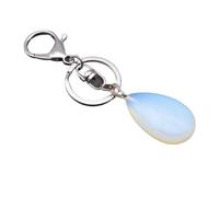 Porte-Clés En Opale De Cristal Naturel, Pendentif En Forme De Gouttelette De Pierre Précieuse, Porte-Clés De Voiture Pour Femmes Et Filles, Décoration De Sac, Porte-Clés, Porte-Clés, Blanc, 15