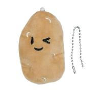 Porte-clés en peluche à double usage en forme de pomme de terre et broche de revers pour sac à dos pour femme, 8*5CM, Tissu, Pas de pierre précieuse