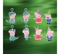 Porte-clés en peluche authentiques Peppa Pig et George - Charms de sac en peluche de dinosaure mignon et de style de fête, pendentifs de personnages de dessins animés kawaii pour sacs, convient pour P